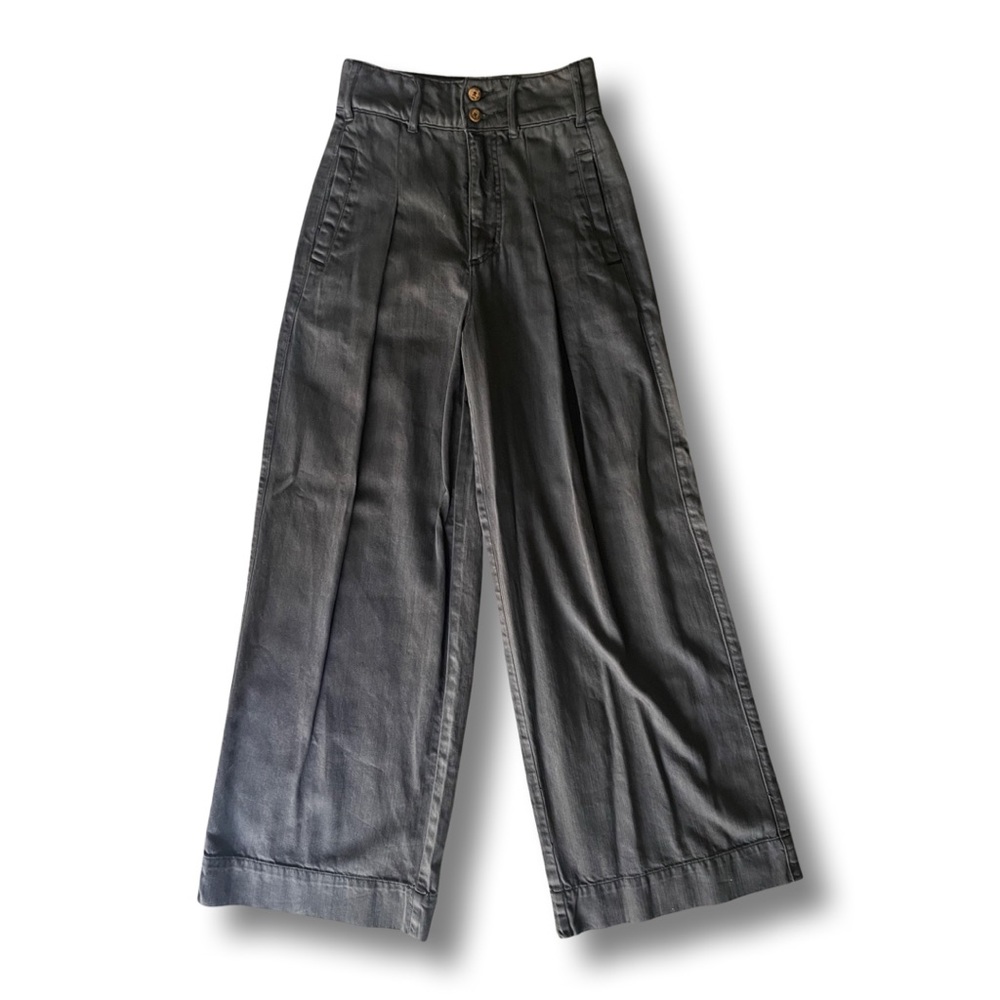 Pilcro and the Letterpress dark grey, high-waisted, wide-leg pants (24)